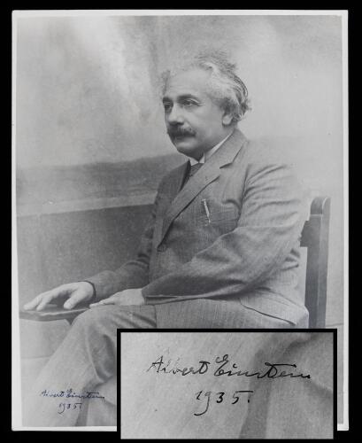 Albert Einstein: Autographed Double Weight 8 x 10 Photo Dated 1935