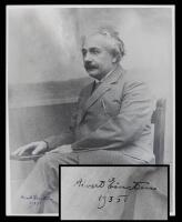 Albert Einstein: Autographed Double Weight 8 x 10 Photo Dated 1935