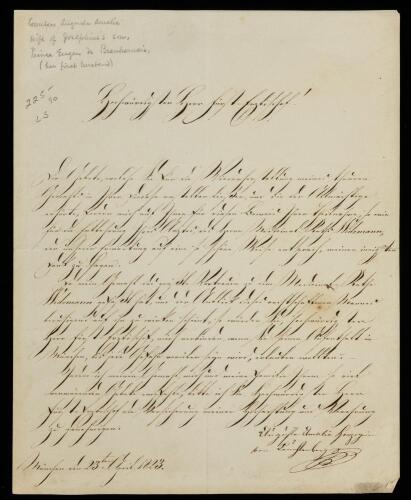 Amalia Augusta of Bavaria, Duchess of Leuchtenberg &acirc;&euro;&ldquo; Signed Document