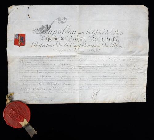 Napoleon Bonaparte: Outstanding Document Signed, "Napol", with The Great Seal Fully Intact