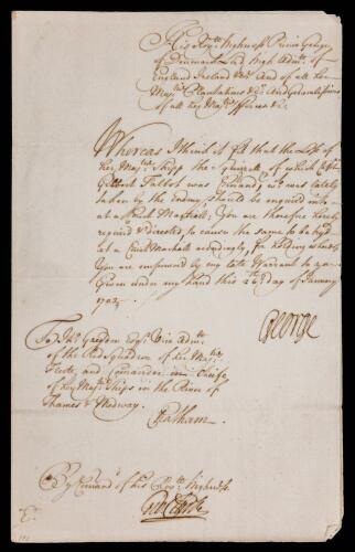 Prince George of Denmark &acirc;&euro;&ldquo; Signed Military Document (1703). Manuscript document signed by Prince George of Denmark