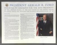Gerald Ford: Scarce Commemorative Broadside Signed by Ford as President on the Occasion of his Inauguration.