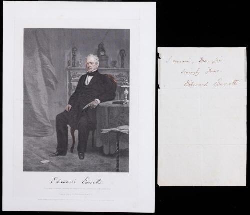 Everett, Edward: 20th US Secretary of State, Senator, House Representative and Governor of Massachusetts ALS From 1860