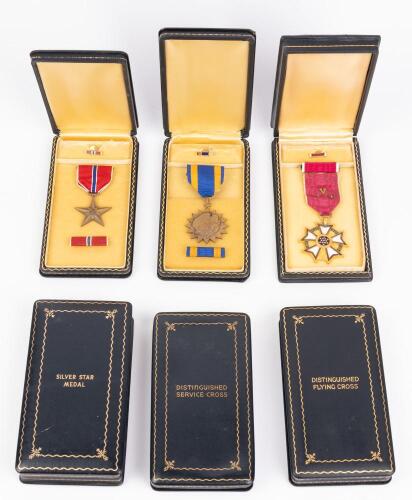 Six Military Medals in Cases: Including The Distinguish Flying Cross and Legion of Merit Legionnaire