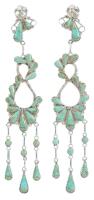 Superior Sterling Silver and Turquoise Dangle Earrings
