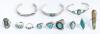 Collection of Navajo and Navajo Inspired Jewelry Nine (9) Rings and Three (3) Cuffs