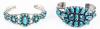 Two Petite Navajo Sterling Silver Cuff for the Lady The Best Boasting 17 Highly Polished Kingman Turquoise Nuggets