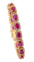 A Beautiful Vermeil, Diamond and Treated Ruby Bracelet Perfect for Elegant Evenings Out