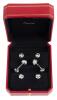 Gentleman's Cartier Trinity Cufflinks and Tuxedo Studs in 18K White Gold, Diamonds and Onyx. Rare, Full Set in Mint Cond