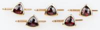 Men's or Ladies Tuxedo Set in 14K Yellow Gold and Faceted Garnets
