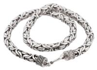 Striking, Sterling Silver Byzantine Style, Box Link Necklace of Impressive Weight
