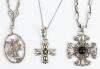 Three Excellent Sterling Silver Pendants of Faith with Sterling Silver Chains - 2