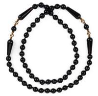 Simple and Classic Ladies Polished Onyx Necklace