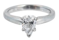 Ladies Platinum .90 Carat Tear Drop Shaped Diamond Engagement Ring