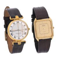 Two Vintage Men's Watches: Francesco Smalto and Seiko Lasalle Ultra Thin. Both Quartz Movements Keeping Perfect Time