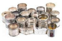20 Vintage and Antique Sterling Silver Napkin Rings all in Wonderful Condition. Second of Two Lots