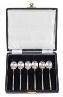 James Dixon & Sons Silversmiths, Sheffield England Six Antique Demitasse Spoons in Original Presentation Box