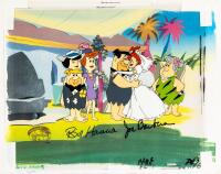 The Flintstones: Original Hand-Painted Production Cel, "I Yabba-Dabba-Do" Hand Signed by Bill Hanna and Joe Barbera