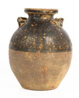 Ceramic Jar with Dark Brown Glaze from Thailand, 1400-1600 AD