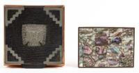 Two Strikingly Handsome Stash or Cigarette Boxes from Mexico. One in Gleaming Copper with Incan Design, the Other in Mot
