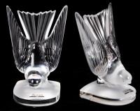 Ren&Atilde;&copy; Lalique Pair of Swallow (Hirondelles) Crystal Bookends; Mint, Never Displayed, Each with Original Stickers and Lali