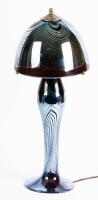Correia Art Glass Lamp: Pulled Feather Iridescent Lamp ca. 1980