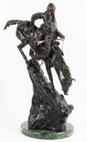 Frederick Remington. "Mountain Man" Patinated Bronze on Marble