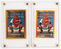 Two 1991 Prototype Baseball Cards Tested by Mitsubishi Corporation and MTB Banking with One Card Produced with One Gram