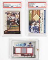 Three Signed Baseball Cards Two with Swatches: Derek Jeeter, Walker Buehler and Roger Clemens