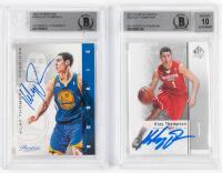 Klay Thompson: Two Signed Cards, 2011-12 #23 Rookie Card Authentic Grade 10, 2012-13