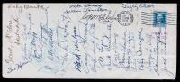 1932 Brooklyn Dodgers, 26 Team Signatures Including 7 Hall of Famers: Stengel, Carey, Hoyt, Vance, Lopez, Kelly & Wilson