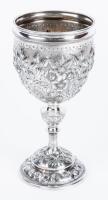 Magnificent Sterling Silver Antique Goblet or Kiddush Cup with Phenomenal Repousse Work Dated 1880 with 925/1000 Hallmar