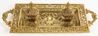 Elaborate, Vintage, Brass Pen and Ink Tray in Exceptional Condition