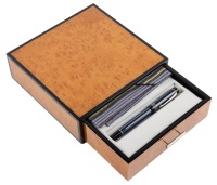 Parker Duofold Navy International Pinstripe Fountain Pen Fine Nib