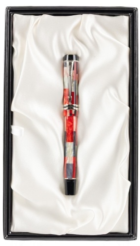Parker Duofold Red Mosaic International Fountain Pen Medium Nib