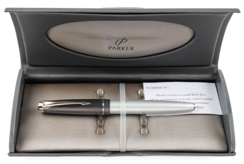Parker 100 Opal Silver Fountain Pen Extra Fine Nib