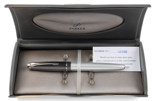 Parker 100 Opal Silver Fountain Pen Fine Nib