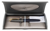 Parker 100 Cobalt Black Gold Trim Rollerball Pen