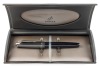 Parker 100 Cobalt Black Silver Trim Fountain Pen Fine Nib