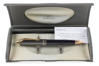 Parker 100 Cobalt Black Gold Trim Ballpoint Pen