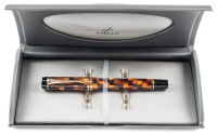 Parker Duofold Amber Check Fountain Pen Medium Nib