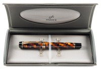 Parker Duofold Amber Check Fountain Pen Broad Nib