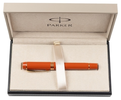 Parker Duofold 14 Big Red Gold Trim Fountain Pen Fine Nib
