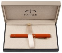 Parker Duofold 14 Big Red Gold Trim Fountain Pen Medium Nib