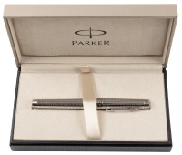 Parker Premier Deluxe Graduated Chiselling Silver Trim Fountain Pen Medium Nib