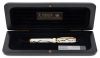 Parker Duofold Pearl and Black International Fountain Pen Medium Nib
