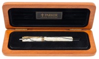 Parker Duofold Pearl and Black Fountain Pen Medium Nib