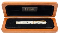 Parker Duofold Pearl and Black Fountain Pen Medium Nib