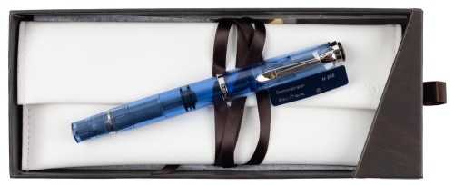 Pelikan Demonstrator M205 Blue Transparent Fountain Pen Fine Steel Nib