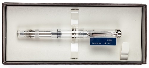 Pelikan M805 Clear Demonstrator with English Engravings Fountain Pen Medium 18K Nib
